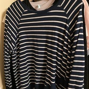 White and Navy striped sweater